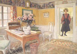 School Girl in An Interior By Carl Larsson