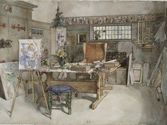 The Studio, From A Home Watercolor Series, Carl Larsson