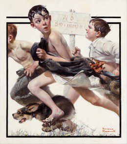 No Swimming, by Norman Rockwell,. 1921