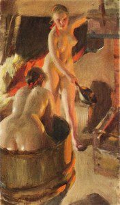 Girls from Dalarna in The Sauna, by Anders Zorn 1906