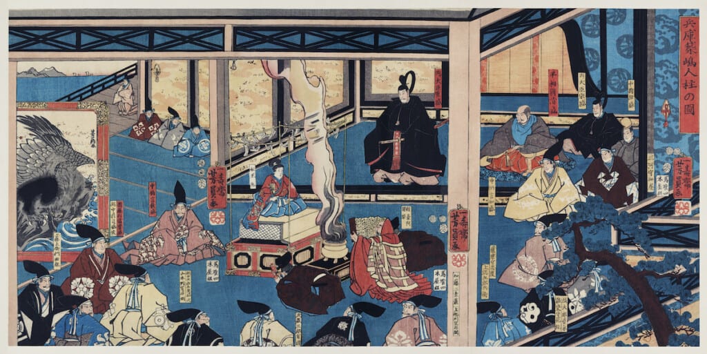 Hyogo Chikuto Hitobashira no zu by Utagawa Yoshikazu, published in 1852,