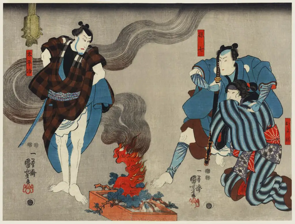 Oyone Magoshichi Taheiji by Utagawa Kuniyoshi (1798-1861)