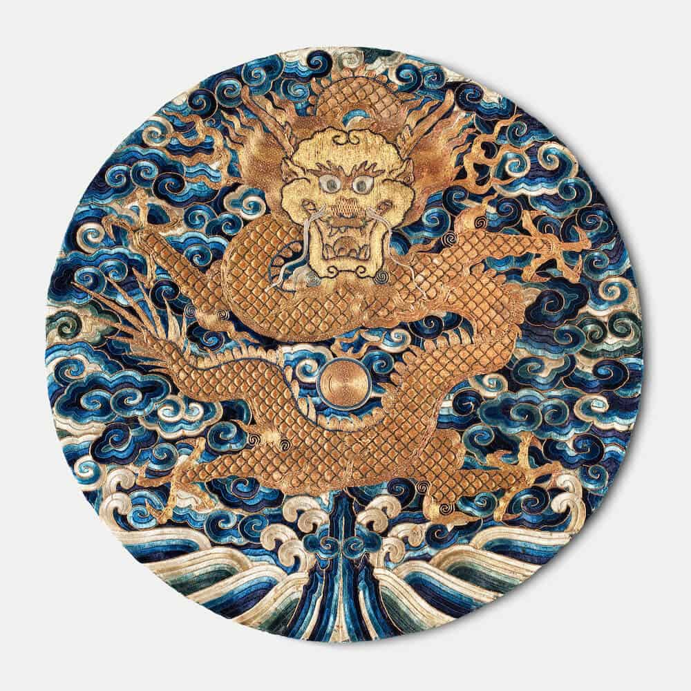 Chinese Badge of the Imperial Prince With Dragon, Late Ming Dynasty (1368-1644), Mid-17th Century, Original from Los Angeles County Museum (China)