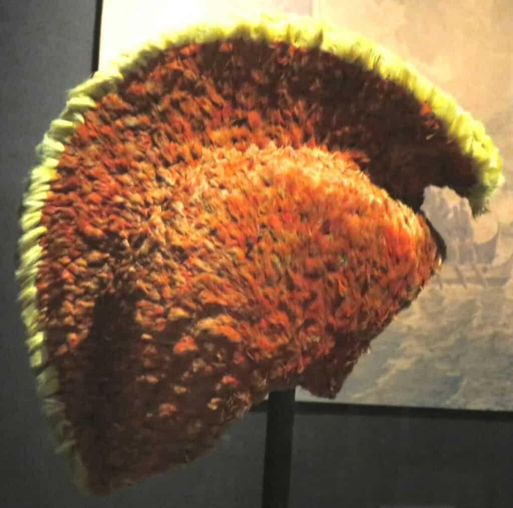 The mahiole (feathered helmet) that chief Kalaniopuu gave to captain James Cook
