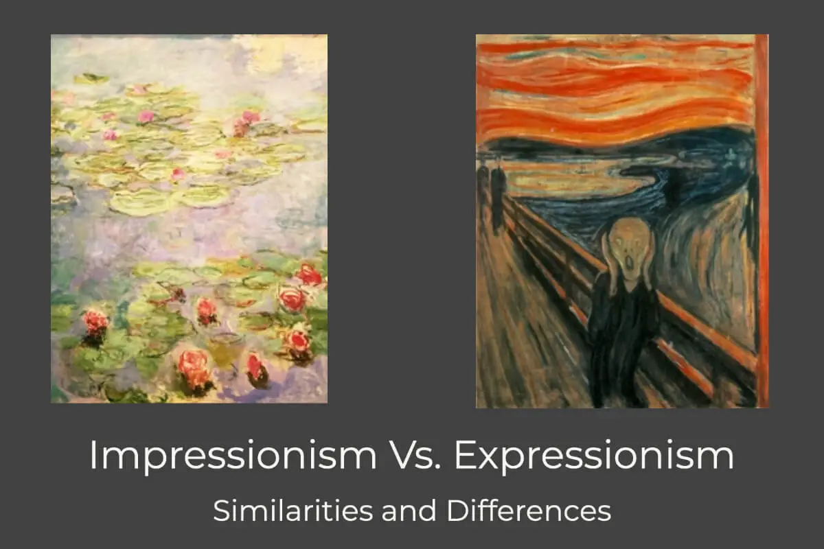 Showing on Impressionism painting b Claude Monet and The Scream by Edvard Munch to show difference in Impressionism and Expressionism Art