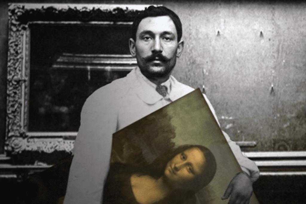 Vincenzo Peruggia Holding The Mona Lisa Painting