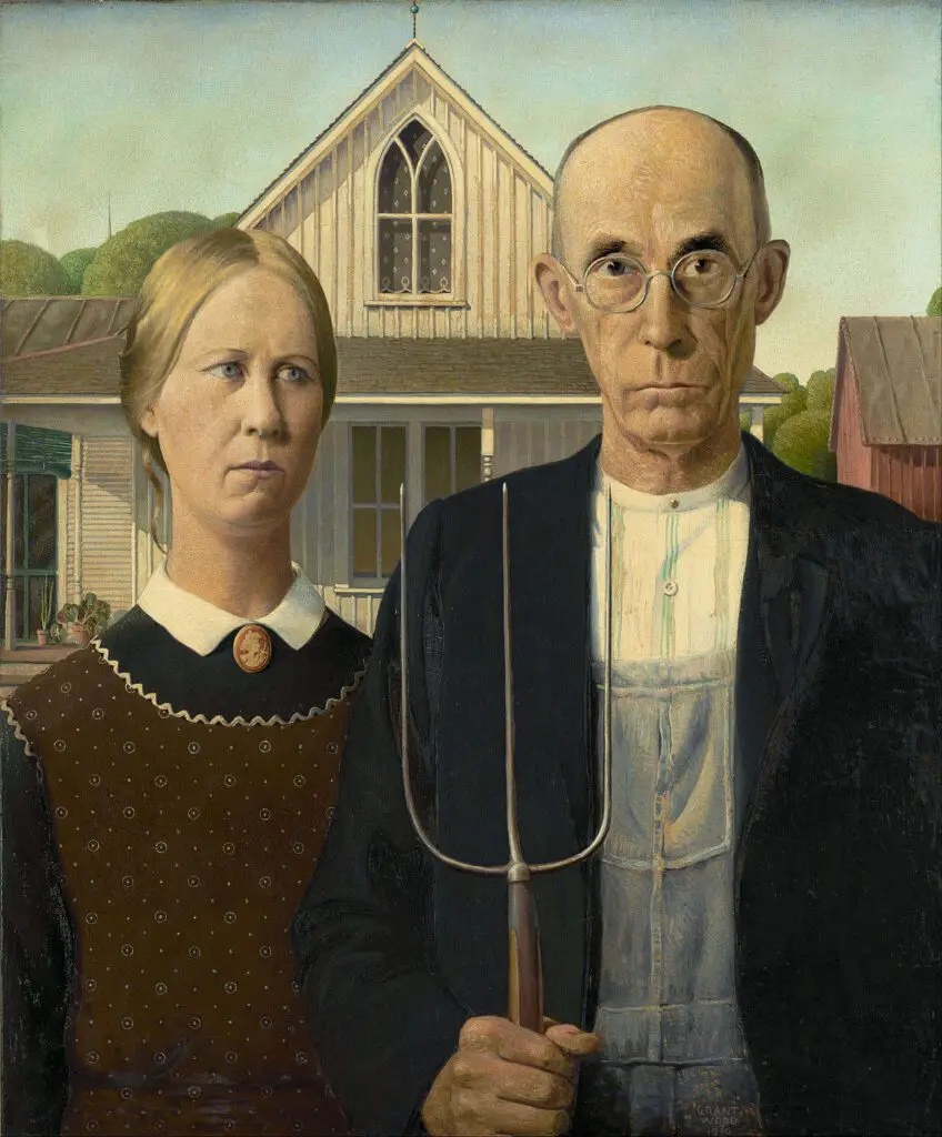 American Gothic, 1930 By Grant Wood