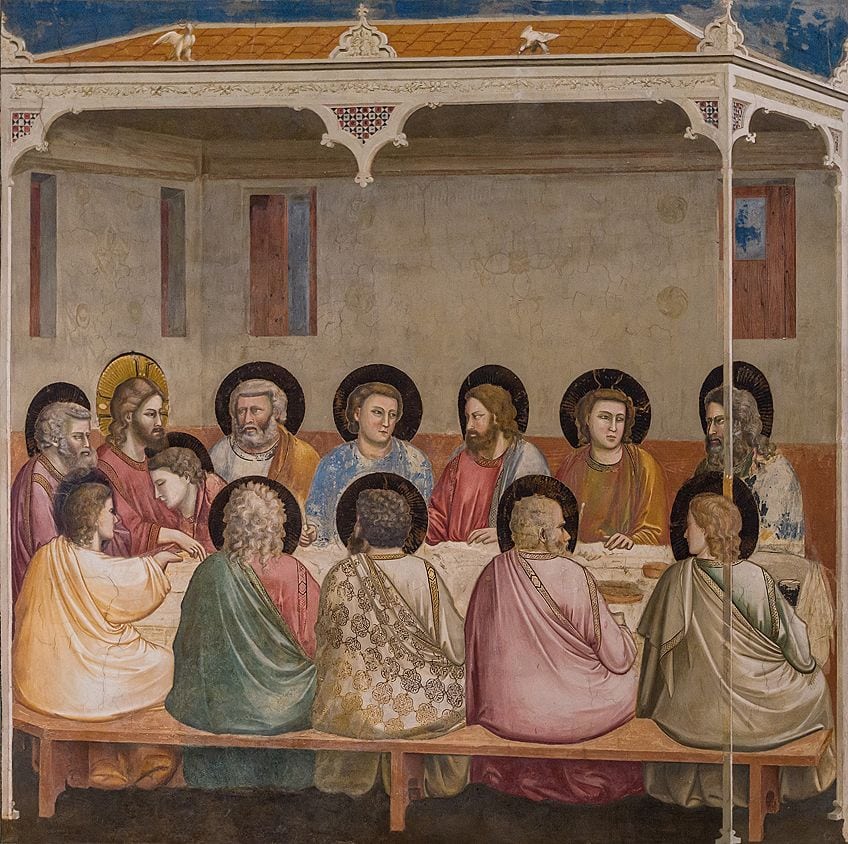 Last Supper (1304-1306) by Giotto di Bondone;