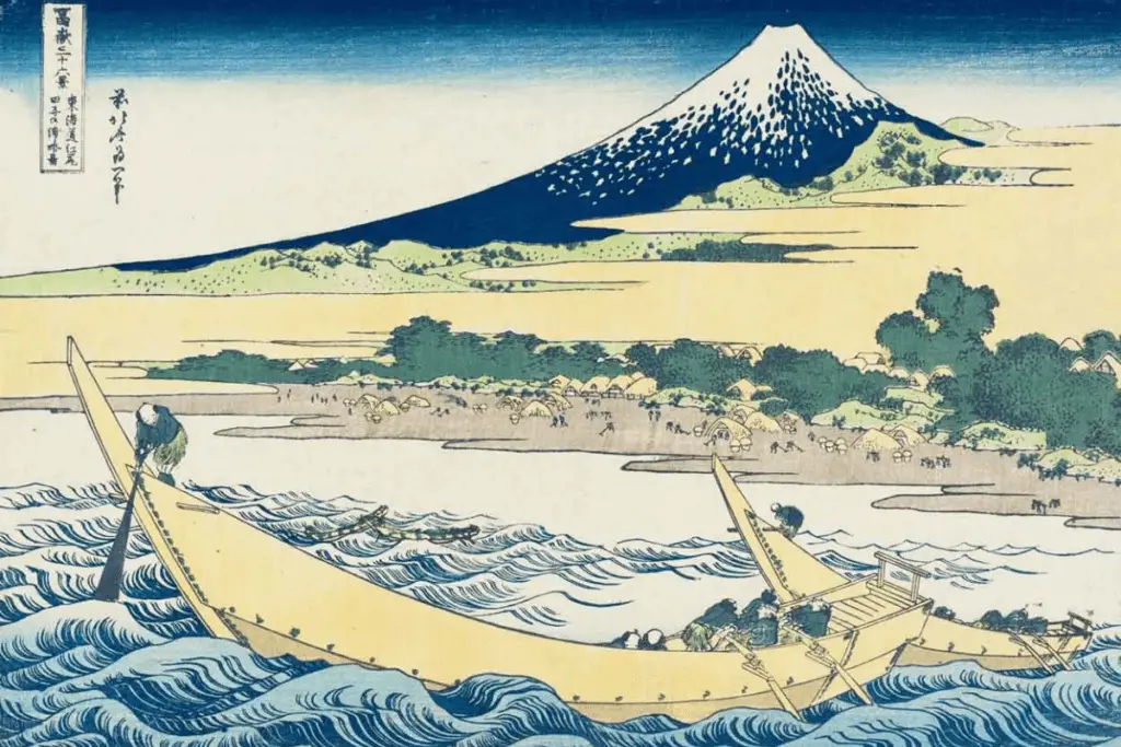 Tago Bay on the Tokaido Woodblock Print by Katsushika Hokusai