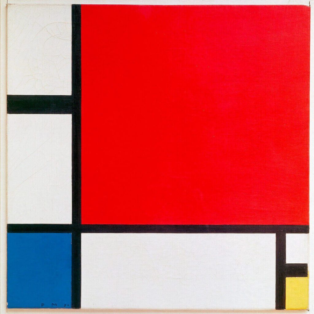 Red, Yellow, and Blue (1930) By Piet Mondrian 