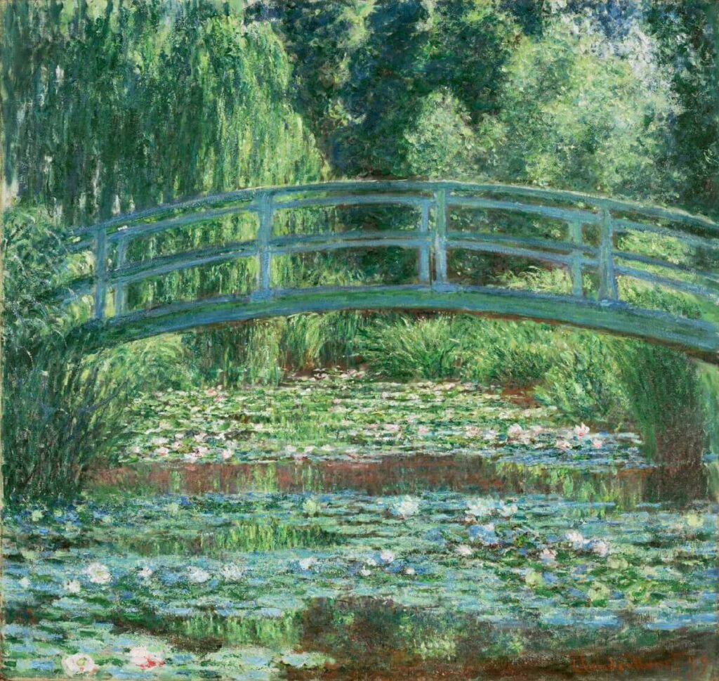 Water Lilies And Japanese Bridge - 1899 By Claude Monet