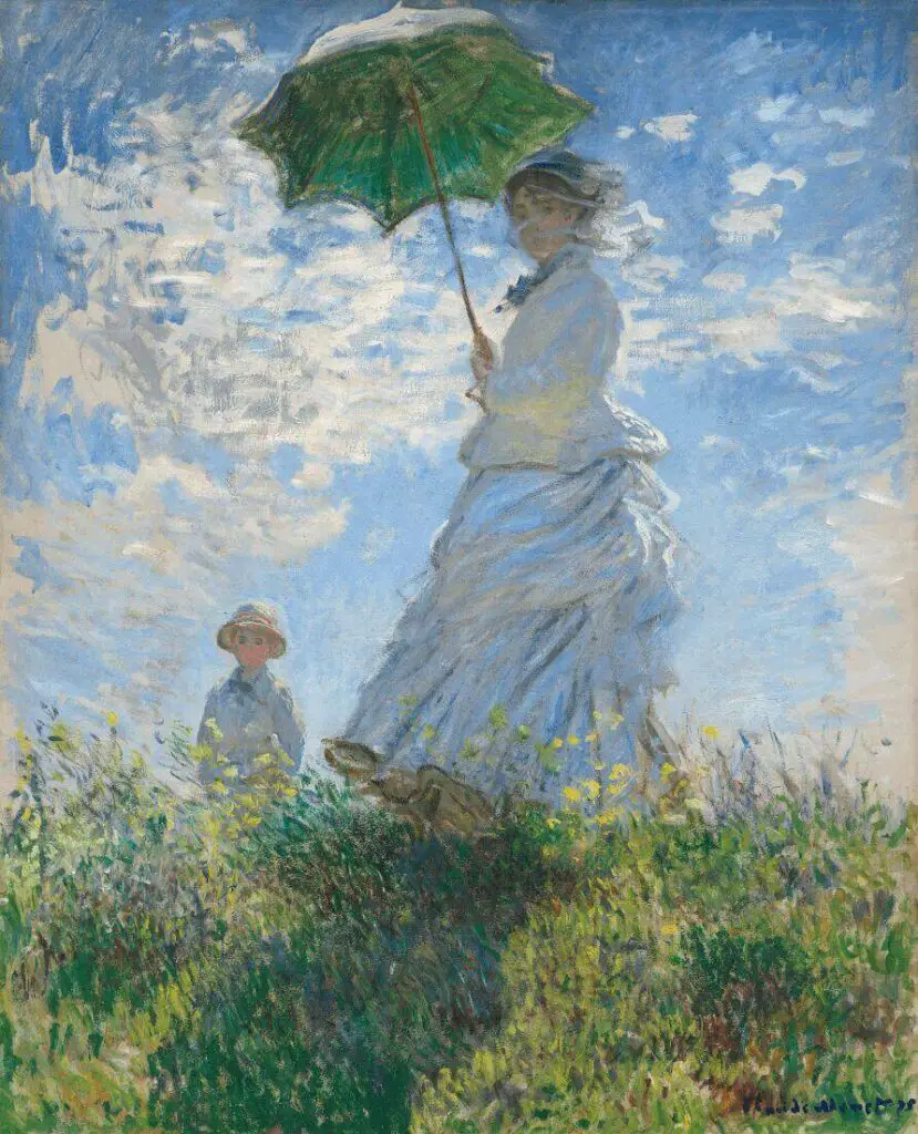 Woman With A Parasol - Madame Monet And Her Son - 1875 By Claude Monet