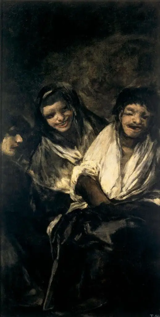 Man Mocked by Two Women, 1819 - 1823, By Francisco Goya 