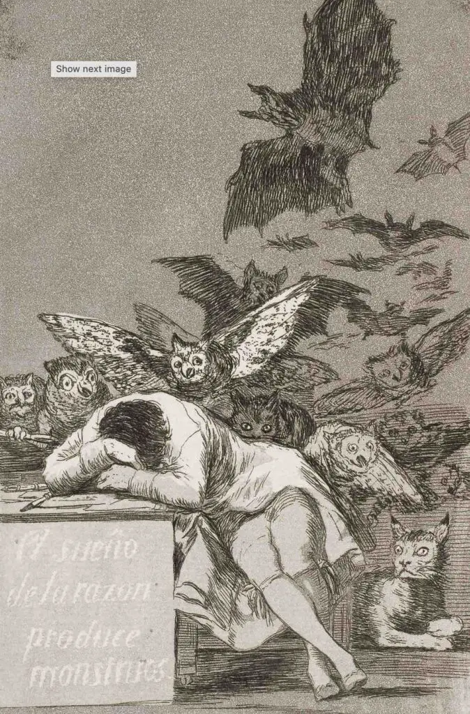 The Sleep of Reason Produces Monsters (1799) (1789) By Francisco Goya