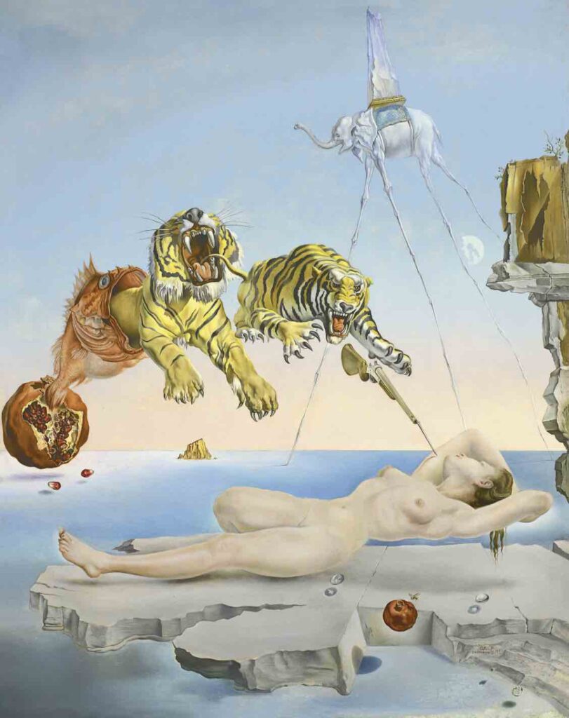 Dream Caused by the Flight of a Bee Around a Pomegranate a Second Before Awakening (1944) By Salvador Dali