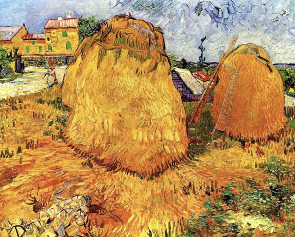 Haystacks in Provence (1888) By Vincent Van Gogh