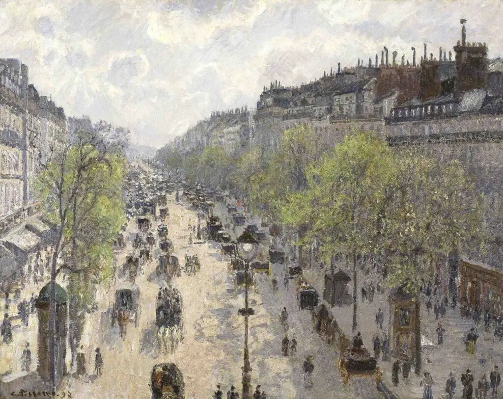 Le Boulevard de Montmartre, Matinée de Printemps (1897) By Camille Pissarro