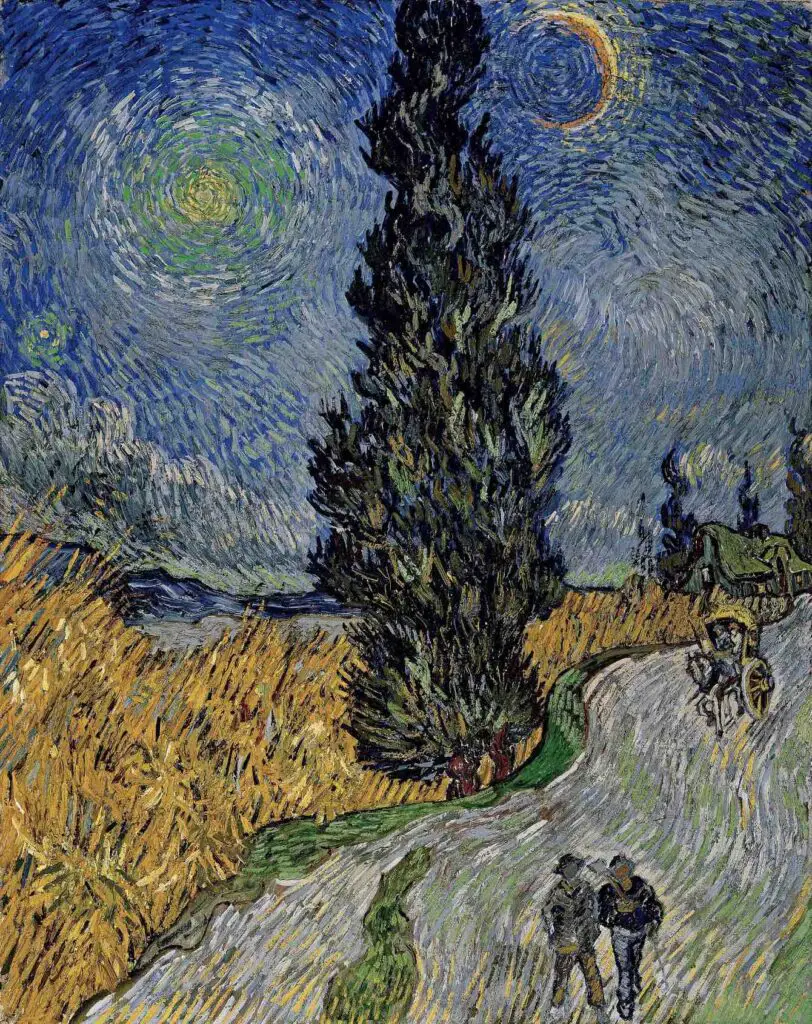 Road With Cypress And Star (1890) By Vincent Van Gogh