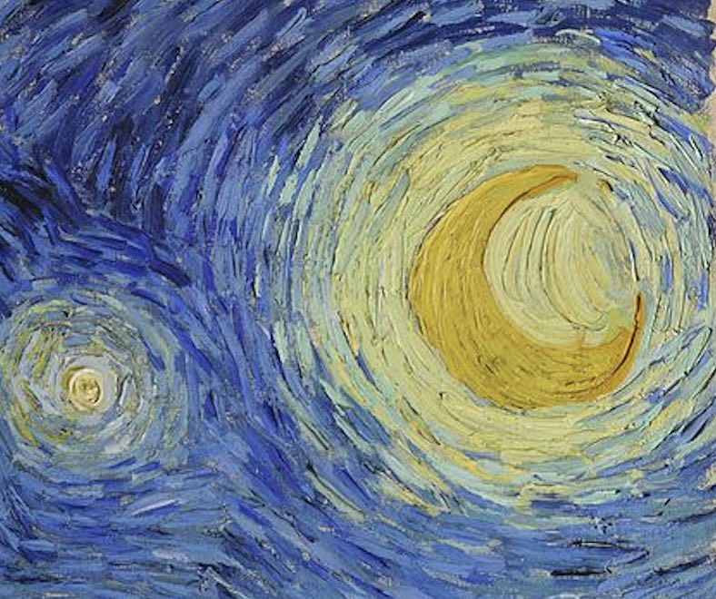 The Crescent Moon In The Starry Night Painting