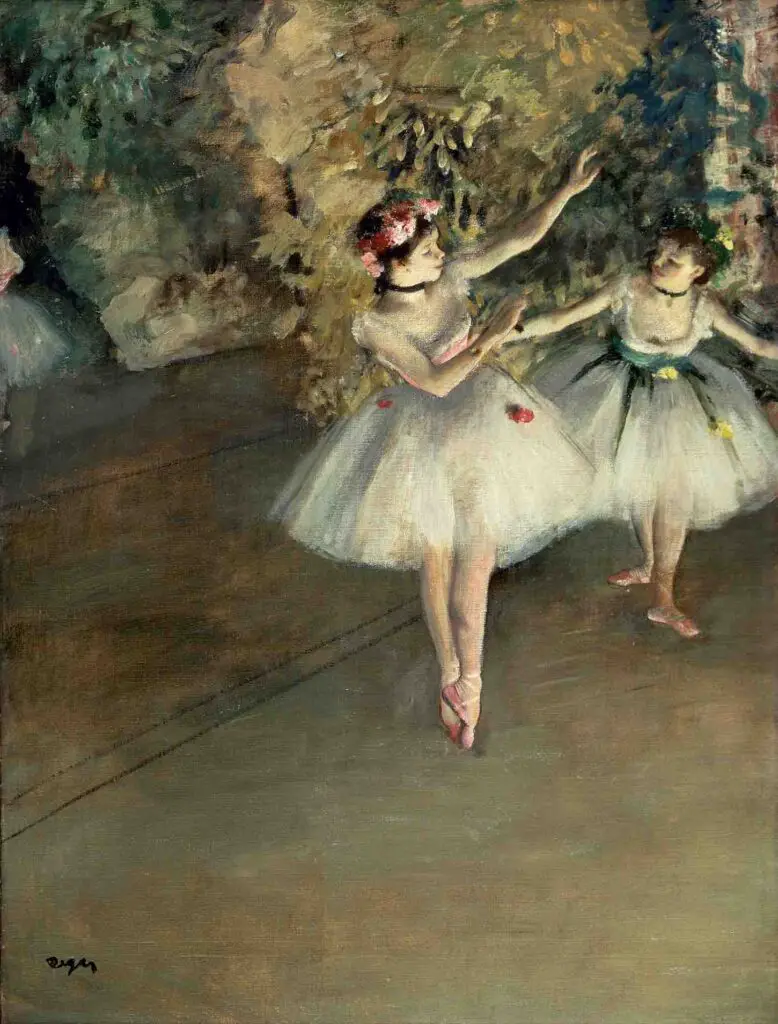 Two Dancers on Stage (1874) By Edgar Degas