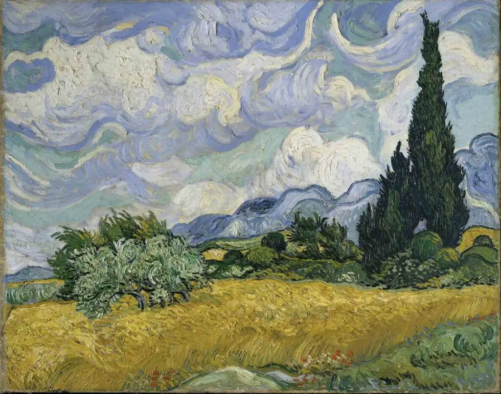 Wheatfield with Cypresses (1889) By Vincent Van Gogh