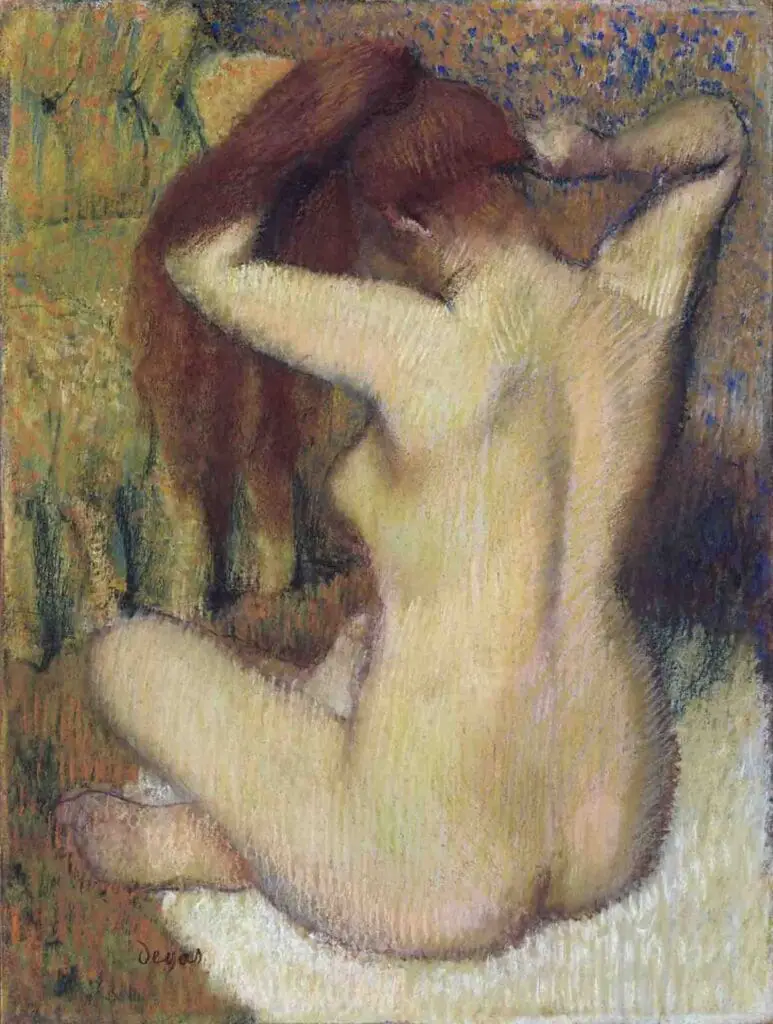 Woman Combing Her Hair (1888-1890) By Edgar Degas