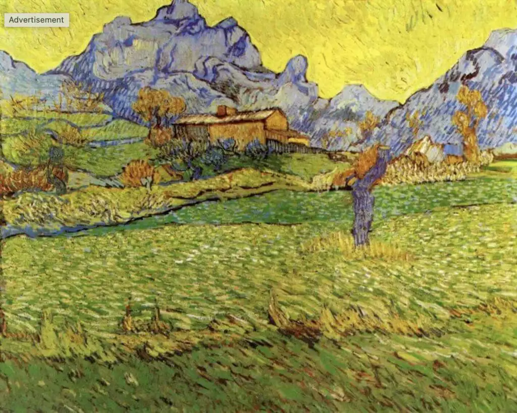 A Meadow in the Mountains- Le Mas de Saint-Paul (1889) By Vincent Van Gogh