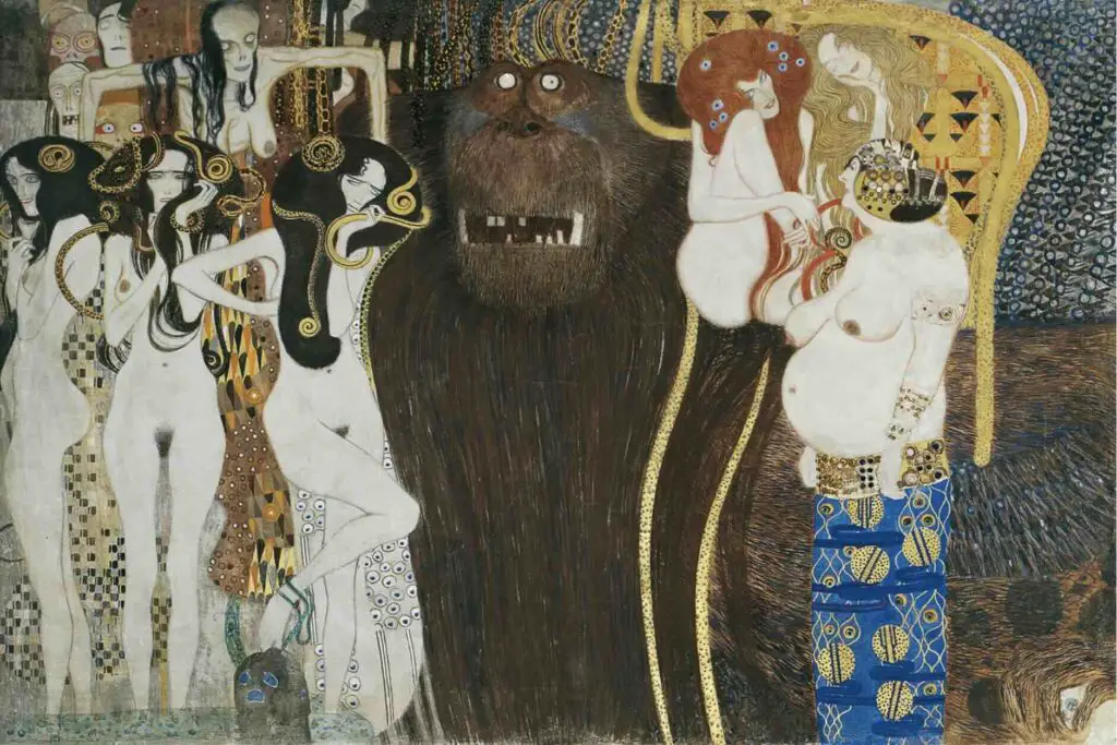 Beethoven Frieze ('The Hostile Powers') (1902) By Gustav Klimt