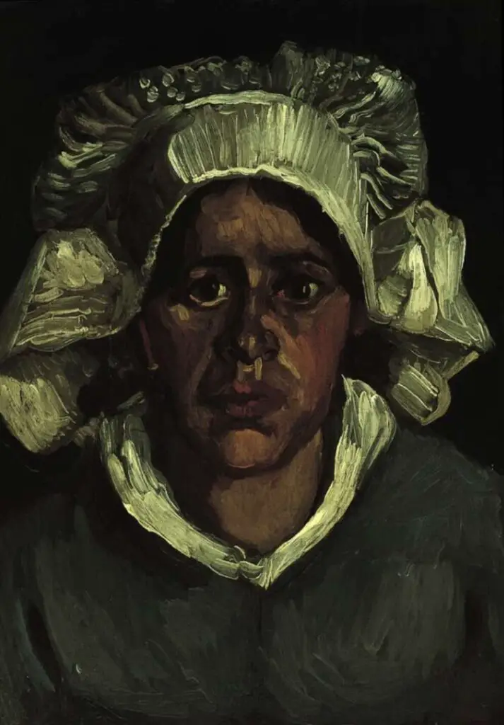 Head of a Peasant Woman in a White Bonnet (1885) By Vincent Van Gogh