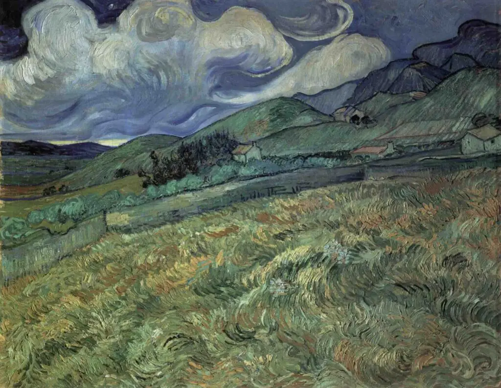 Mountain Landscape behind the Saint Paul Hospital (1889) By Vincent van Gogh