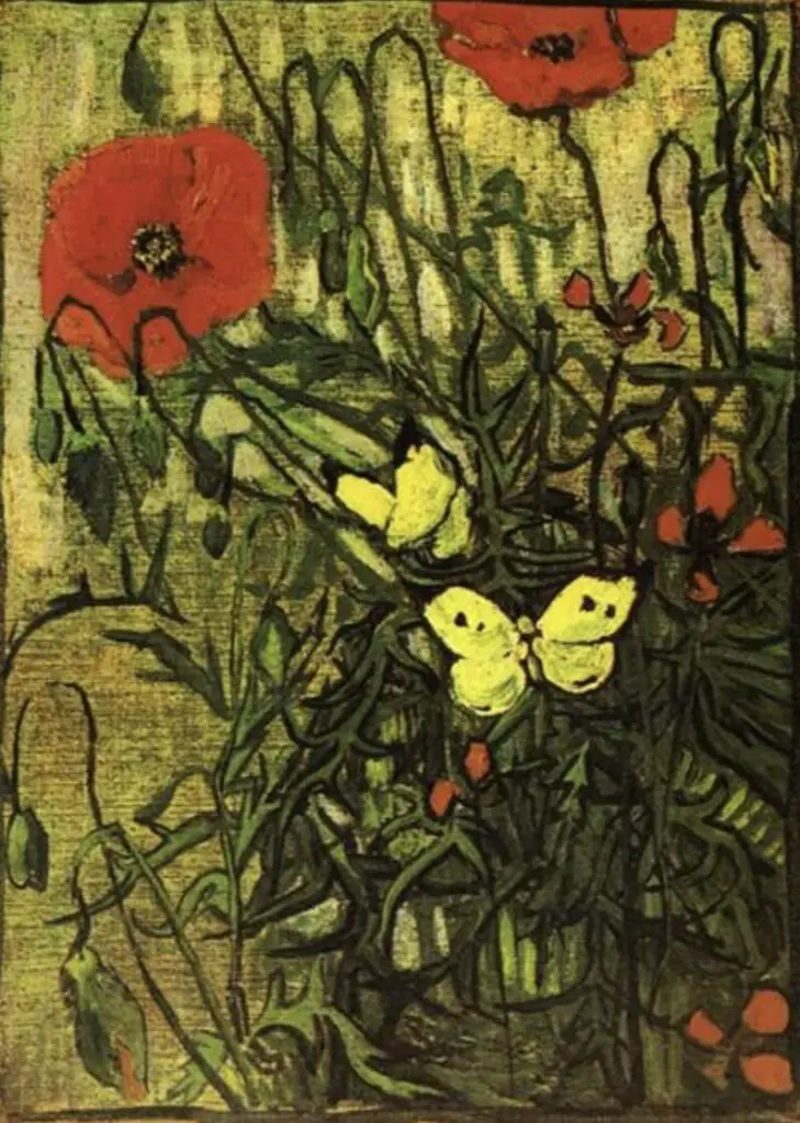  Poppies and Butterflies (1890) By Vincent van Gogh