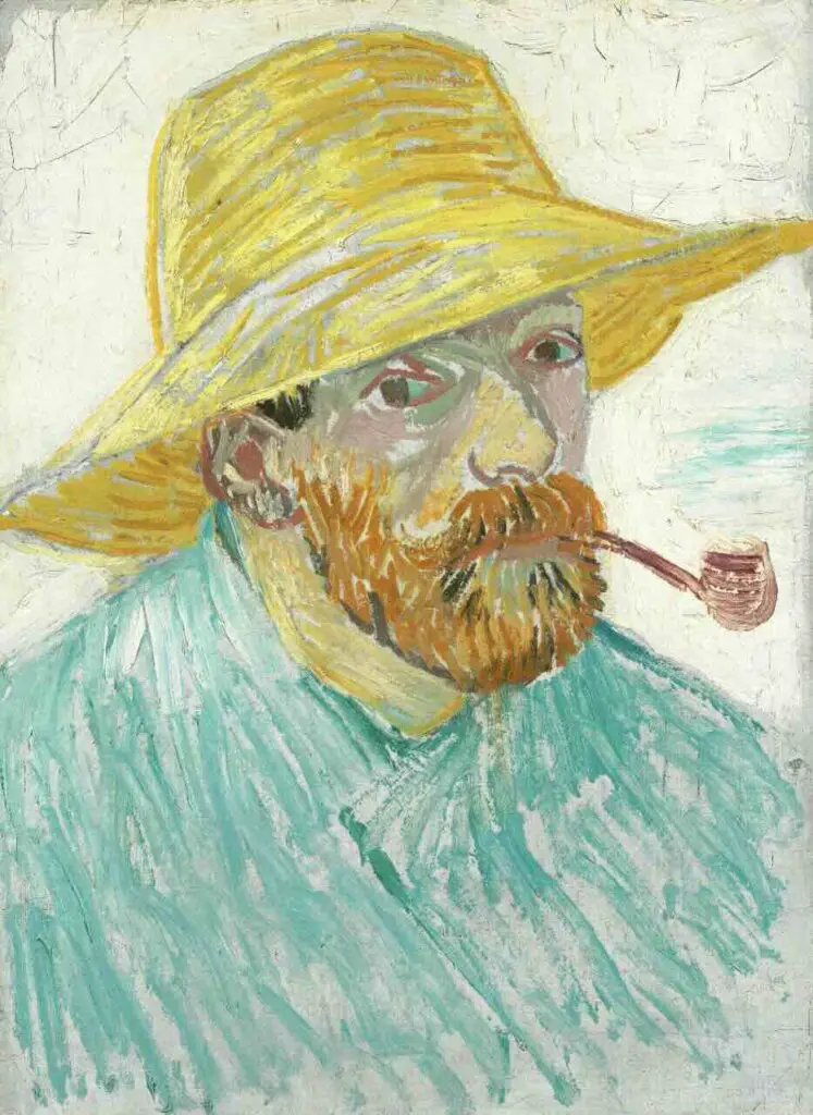 Self-Portrait with Pipe and Straw Hat (1888) By Vincent Van Gogh