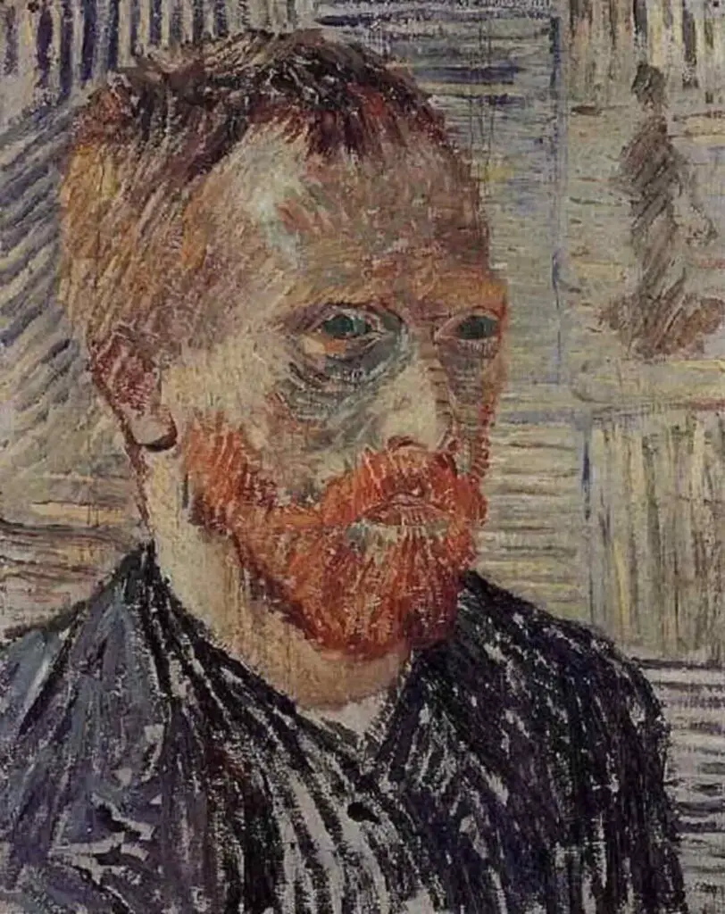 Self Portrait with a Japanese Print (1887) By Vincent van Gogh 