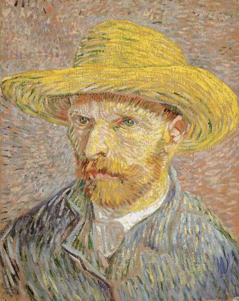 Self-Portrait with a Straw Hat (1887) By Vincent Van Gogh