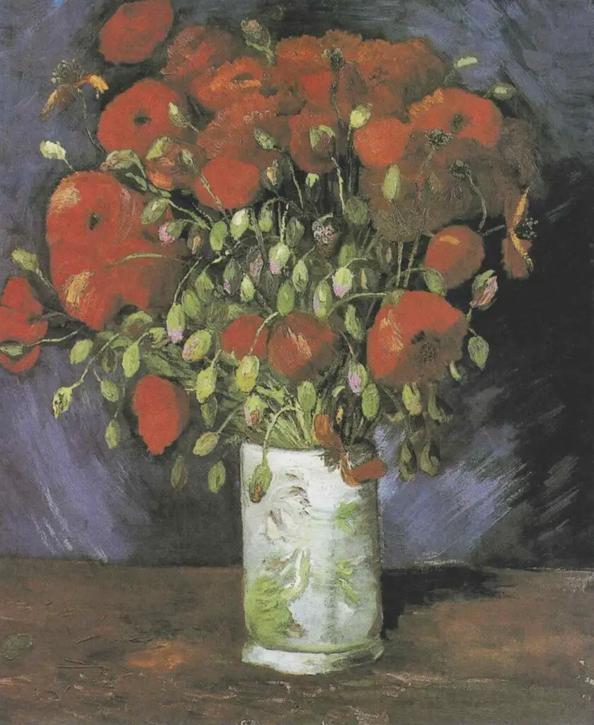 Vase with Red Poppies (1886) By Vincent van Gogh