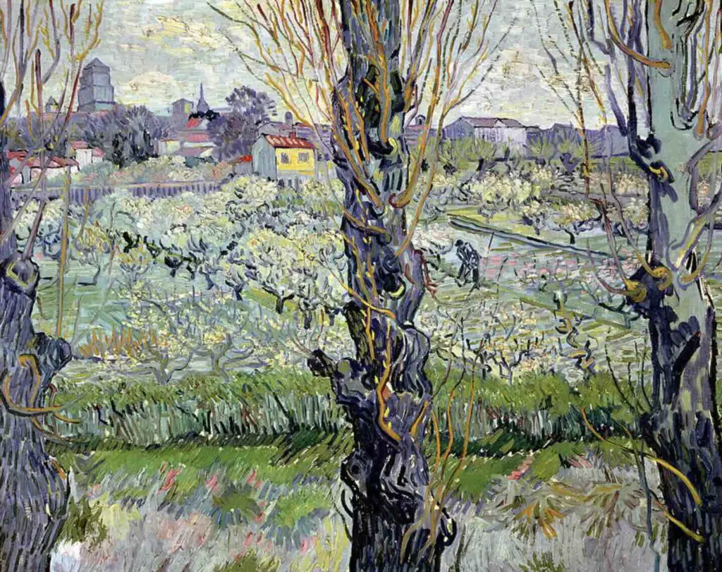 View of Arles, Flowering Orchards (1889) By Vincent Van Gogh