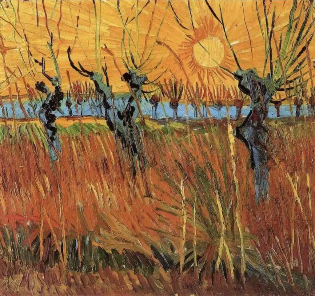 Willows at Sunset (1888) By Vincent Van Gogh