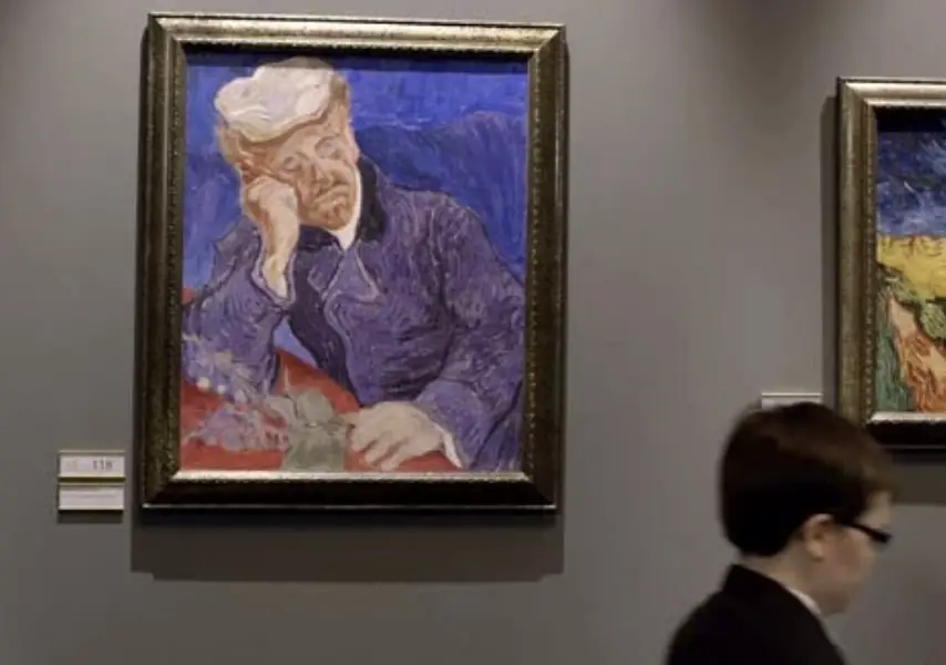 Display of Portrait of Dr. Gachet at Musée d'Orsay, Paris