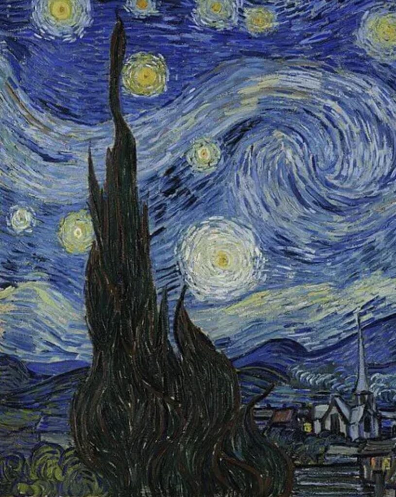 The Cypress Tree In The Starry Night Painting of Vincent van Gogh