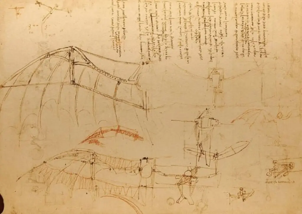 Design of a Flying Machine by Leonardo da Vinci 