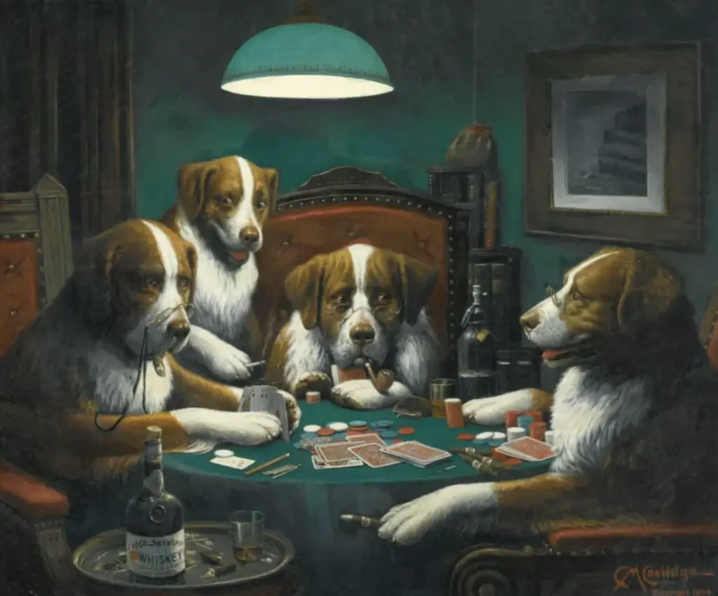 Playing Poker (1894) By Cassius Marcellus Coolidge
