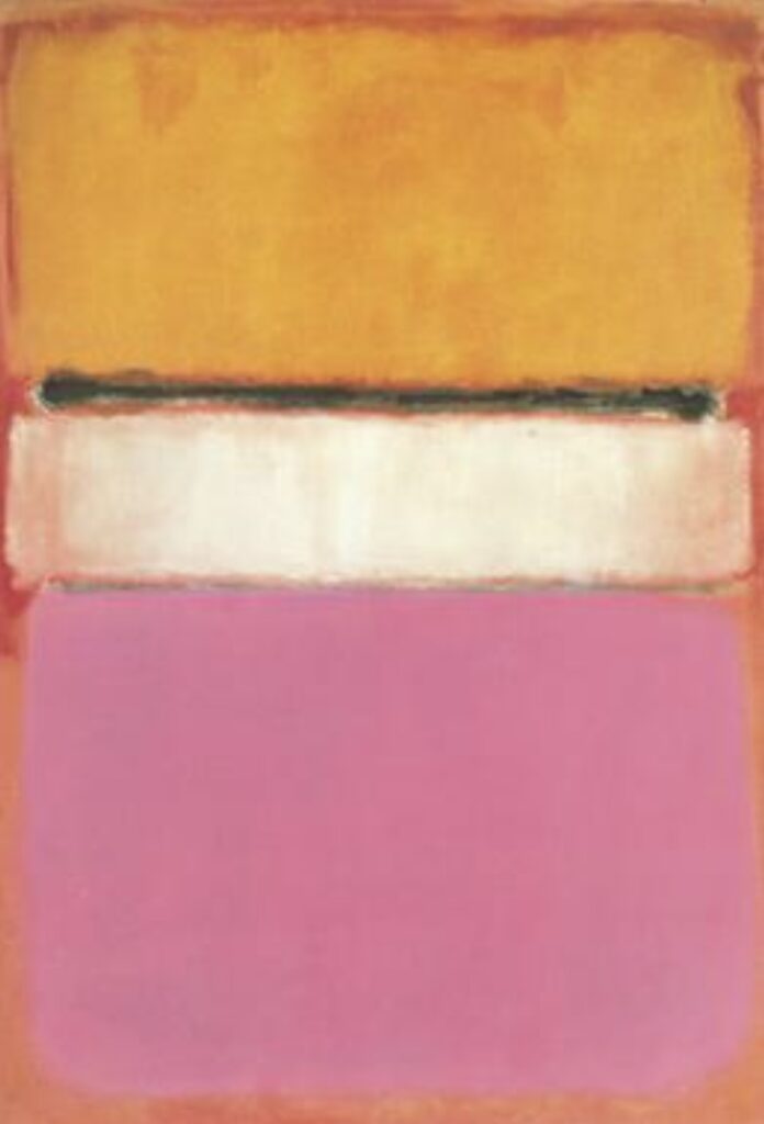 White Center (Yellow, Pink, and Lavender on Rose) (1950) by Mark Rothko 