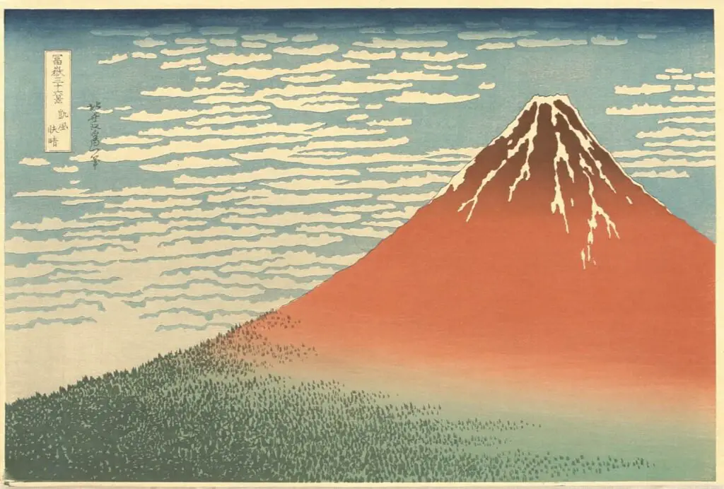 Thirty-six Views of Mt.Fuji - Red Fuji By Katsushika Hokusai