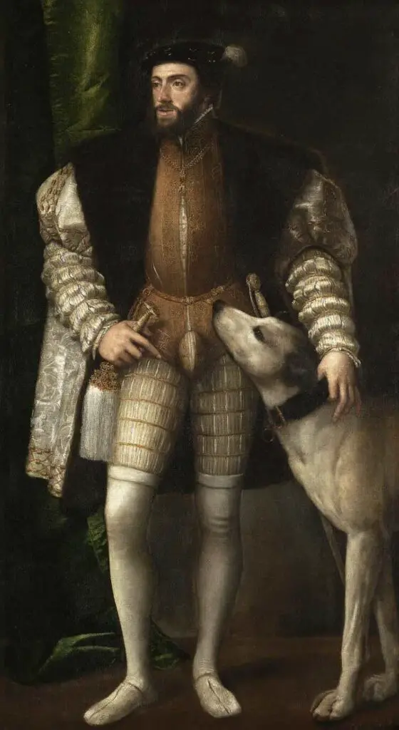 Portrait of Charles V with a Dog (1533) By Titian