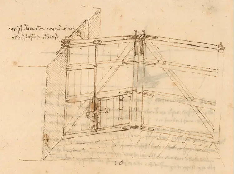 Sketch of Miter Gate By Leonardo da Vinci