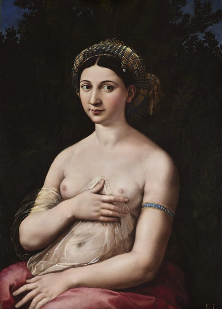 Portrait of a Young Woman Italian: La fornarina (1518–1519) By Raphael