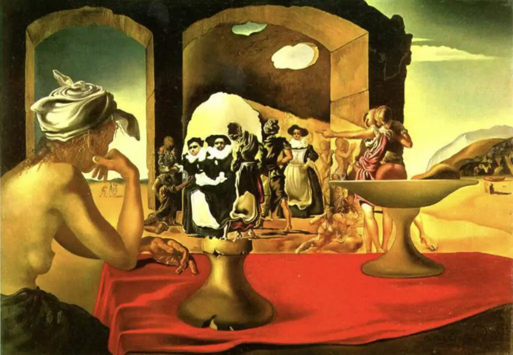 Slave Market with the Disappearing Bust of Voltaire, 1940 By Salvador Dali