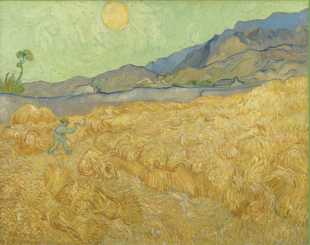 Wheatfield with a Reaper, Vincent van Gogh (1853 - 1890), Saint-Rémy-de-Provence, September 1889