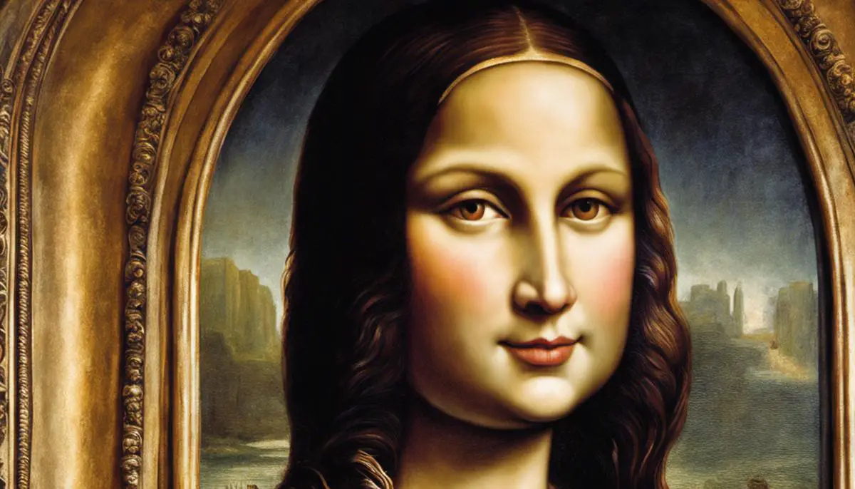 A close-up image of Mona Lisa's enigmatic smile